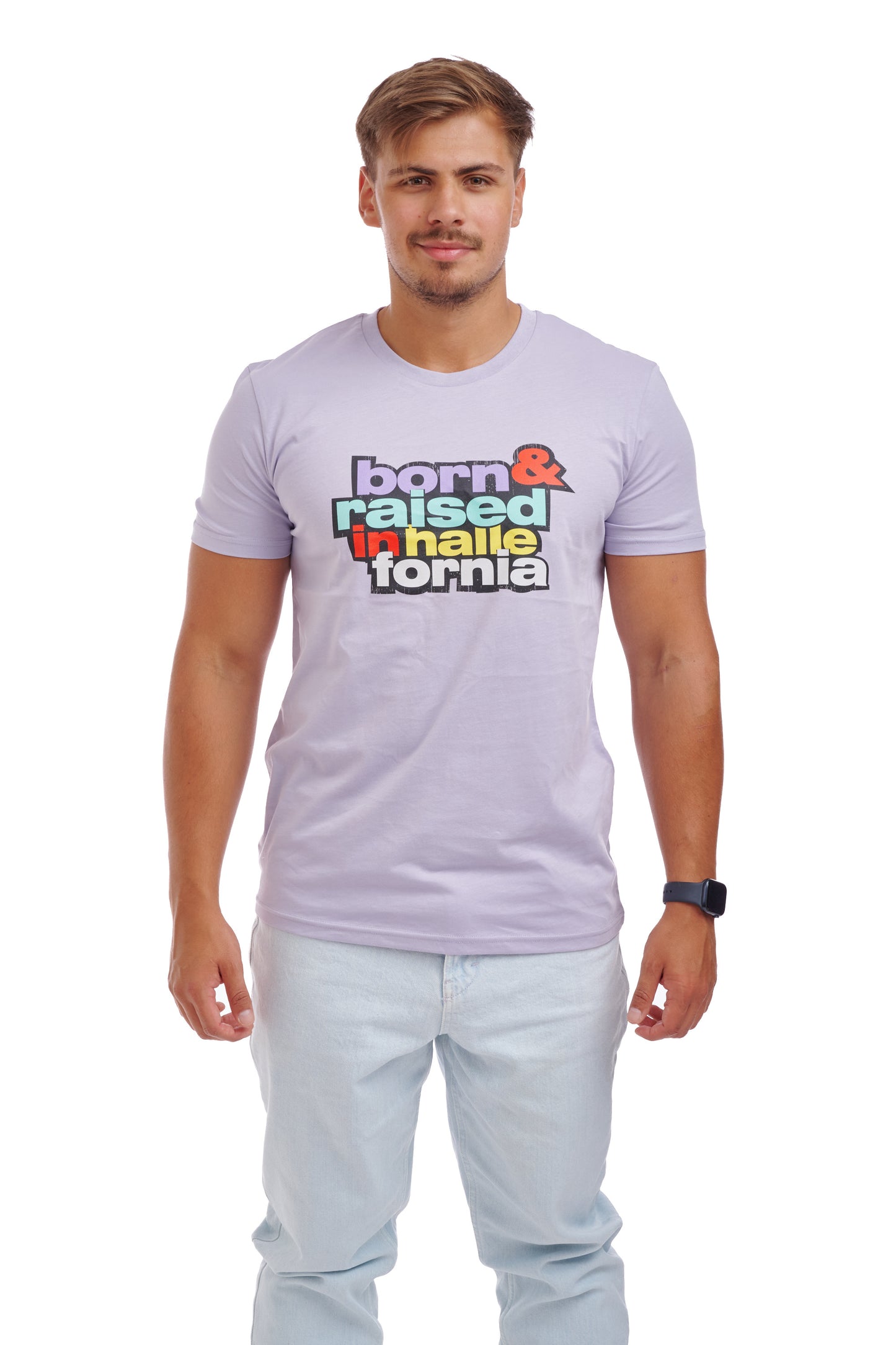 Born & Raised in Hallefornia Tee Lavender