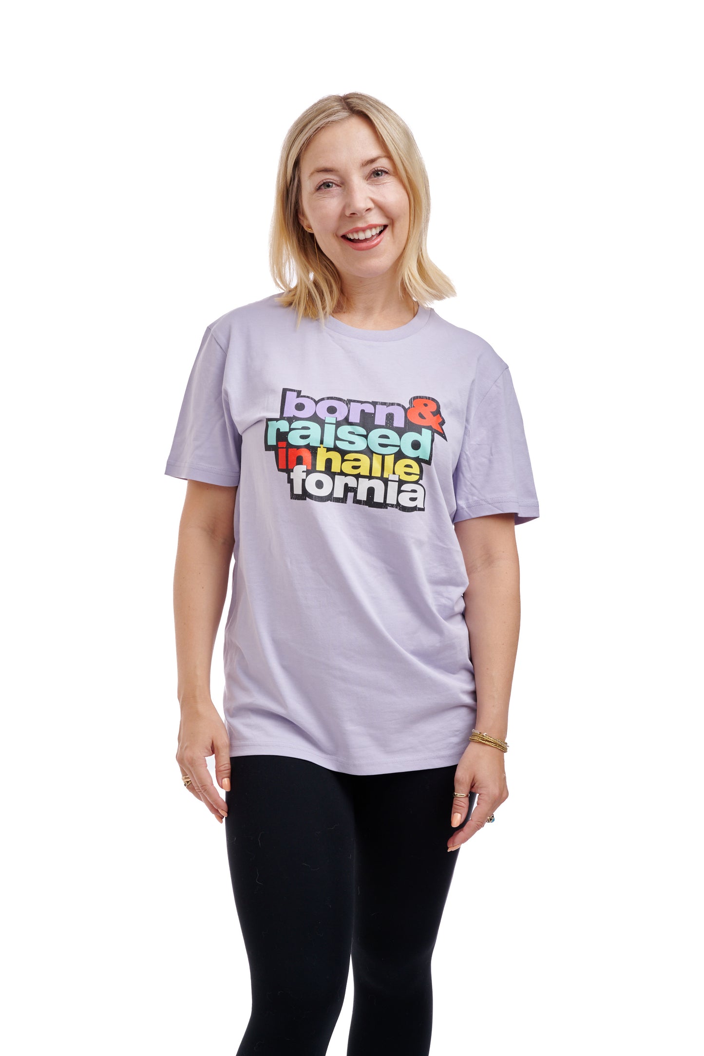 Born & Raised in Hallefornia Tee Lavender
