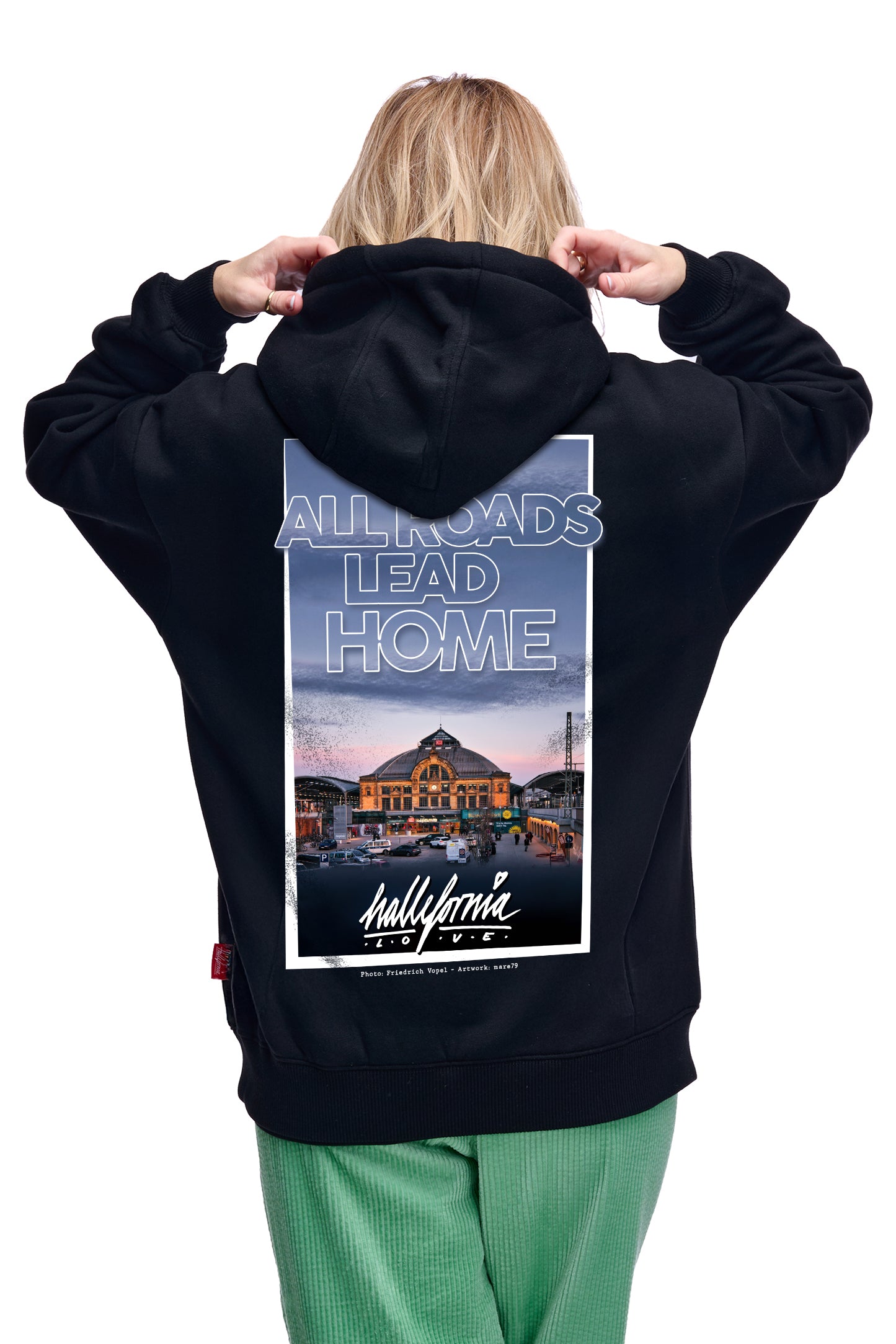 Hallefornia Love Hoody "All Roads Lead Home 2" Black (Limited)