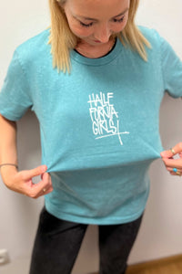 "Hallefornia Girls“ Shirt Dyed Teal Monstera